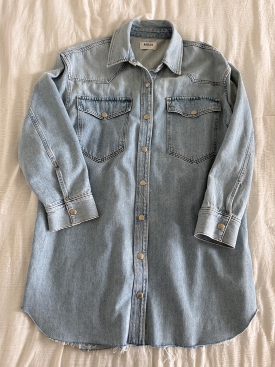 Agolde Dresses & Skirts - Agolde Light Blue Denim Oversized Shirt Jacket size small
